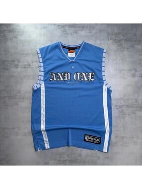 Y2K Light Blue AND1 Grunge Skater Mesh Basketball Jersey